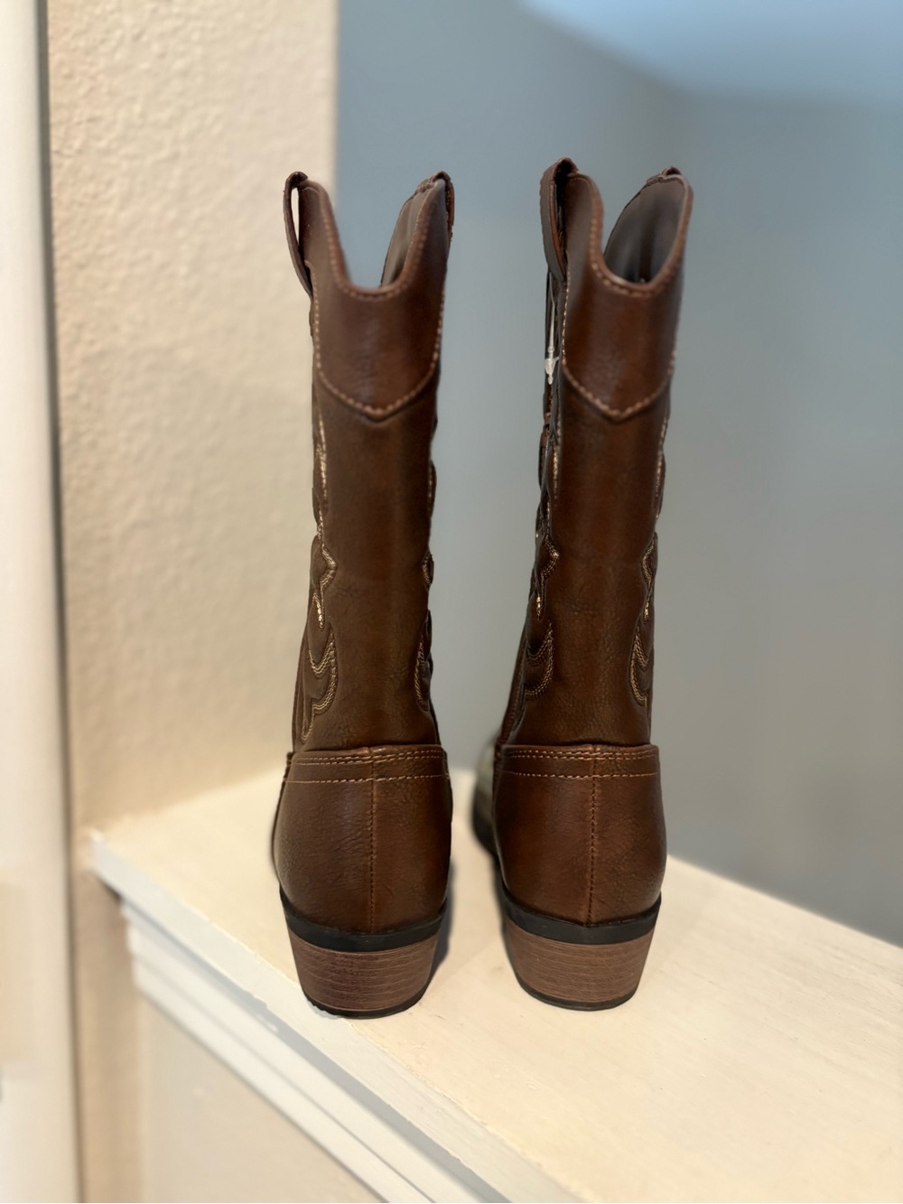 Cat & Jack Western Boots Montana Little Girls Sz 13 Cowgirl Zipper Brown - Picture 4 of 6